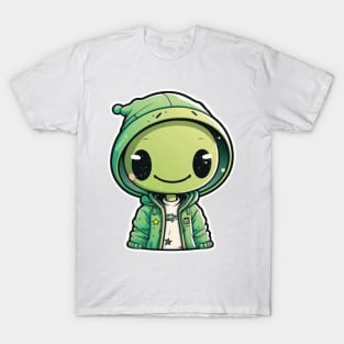 Cool Alien with a Hooded Pullover design #7 T-Shirt